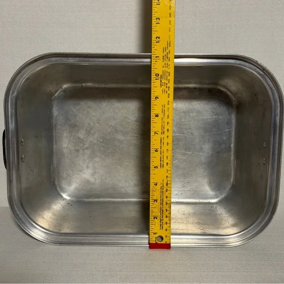 VTG WEAR-EVER Aluminum #325 USA LG Vented Deep Roasting Pan with Lid Handles EUC - Picture 8 of 15